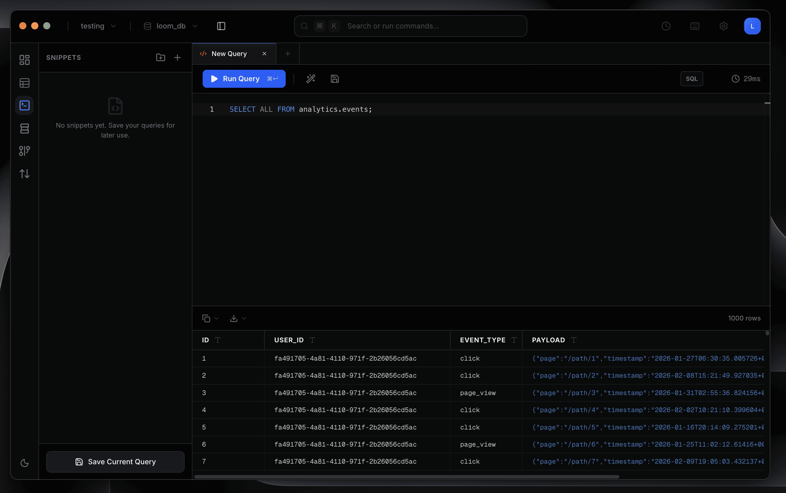 SQL Editor feature preview